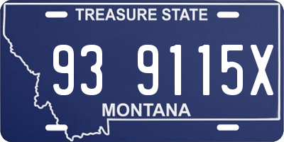 MT license plate 939115X