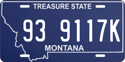 MT license plate 939117K