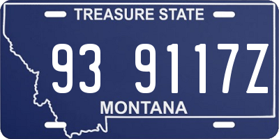 MT license plate 939117Z
