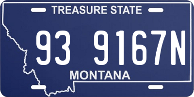 MT license plate 939167N
