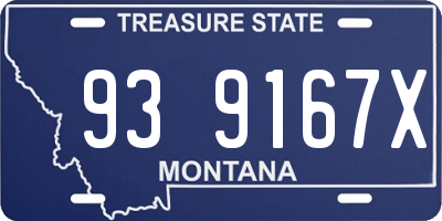 MT license plate 939167X