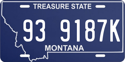 MT license plate 939187K