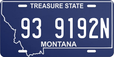MT license plate 939192N