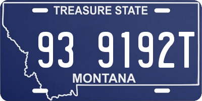 MT license plate 939192T