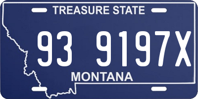 MT license plate 939197X