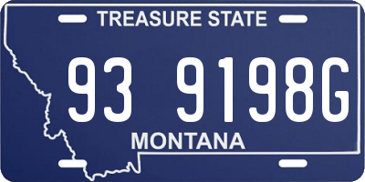 MT license plate 939198G