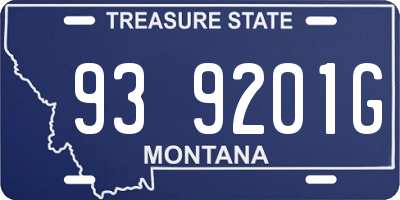 MT license plate 939201G