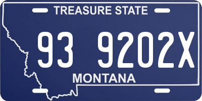 MT license plate 939202X