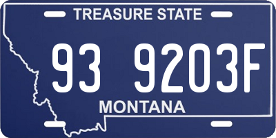 MT license plate 939203F