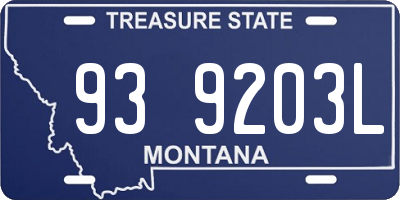 MT license plate 939203L