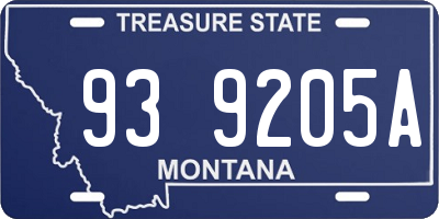 MT license plate 939205A