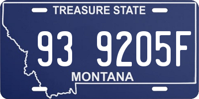 MT license plate 939205F