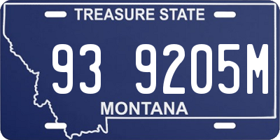 MT license plate 939205M