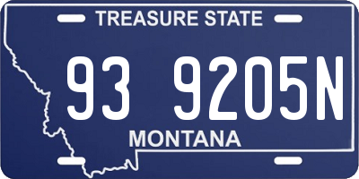 MT license plate 939205N