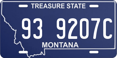 MT license plate 939207C