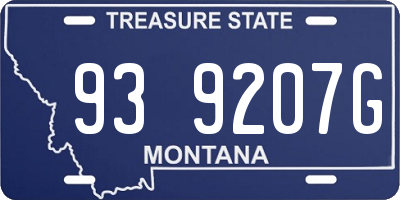 MT license plate 939207G