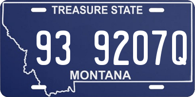MT license plate 939207Q