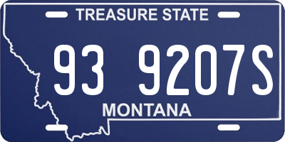 MT license plate 939207S
