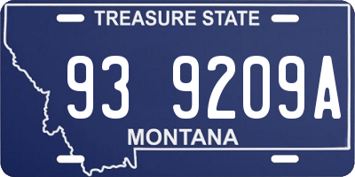 MT license plate 939209A