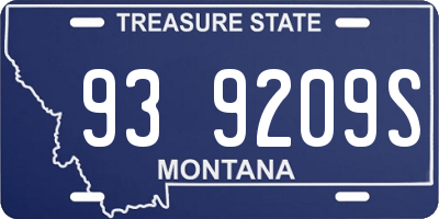MT license plate 939209S