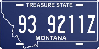 MT license plate 939211Z