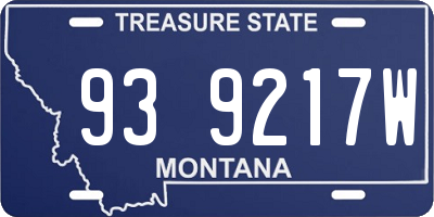 MT license plate 939217W
