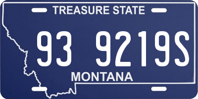 MT license plate 939219S