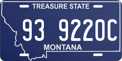 MT license plate 939220C