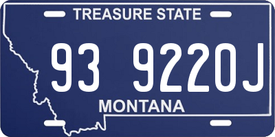 MT license plate 939220J