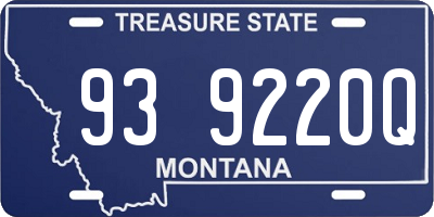 MT license plate 939220Q
