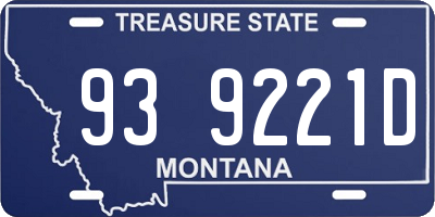 MT license plate 939221D