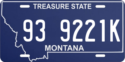 MT license plate 939221K