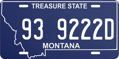 MT license plate 939222D