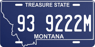 MT license plate 939222M