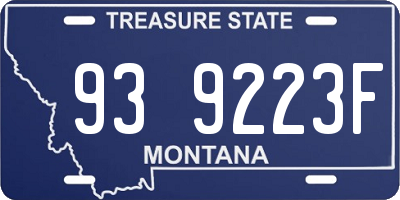 MT license plate 939223F