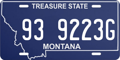 MT license plate 939223G