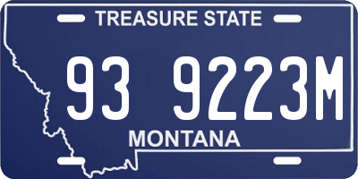MT license plate 939223M