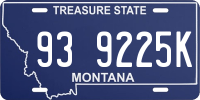 MT license plate 939225K