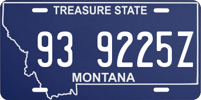 MT license plate 939225Z