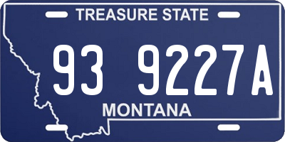 MT license plate 939227A