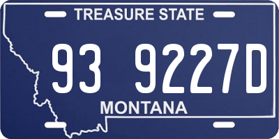MT license plate 939227D