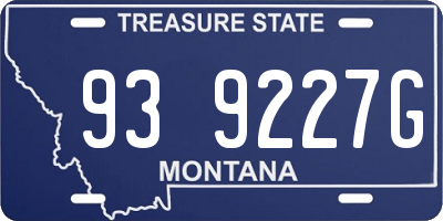 MT license plate 939227G