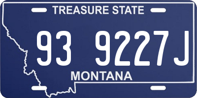 MT license plate 939227J