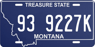 MT license plate 939227K