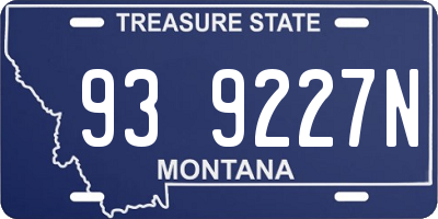 MT license plate 939227N