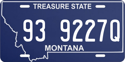 MT license plate 939227Q