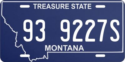 MT license plate 939227S