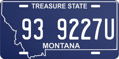 MT license plate 939227U