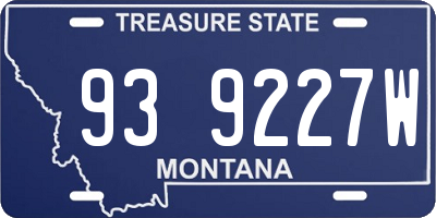 MT license plate 939227W