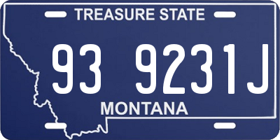 MT license plate 939231J